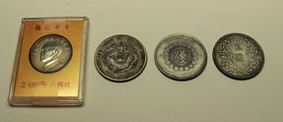 Republic of China 3 Silver Dollars & Silver Metal