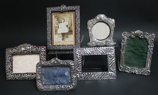 6 Sterling Silver Photo Frames, Art Nouveau