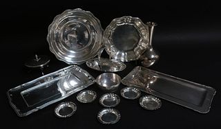 14 Pieces .800 Silver, Bowls, Trays & Dishes
