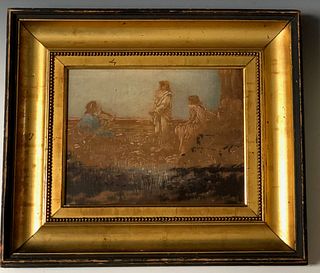 OLD OIL PAINTING WITH FRAME        