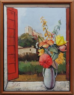 Charles Levier, French (1920-2003) "Fleurs Devant