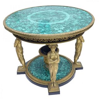 Russian Malachite And Gilt Bronze Center Table