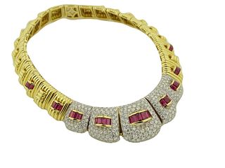 Important Ruby and 21.00ct Diamond Necklace