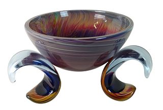 Dino Rosin (b. 1948) Ikebana Calcedonia Glass Bowl