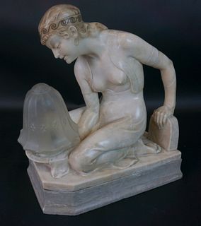 19th Century French Orientalist Alabaster Nude