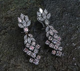 Platinum 5.00ct Diamond Drop Earrings