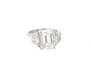 GIA certified 5.01ct Emerald Cut Diamond SI1/J