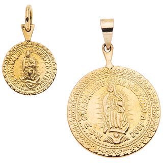 TWO MEDALS . 18K YELLOW GOLD