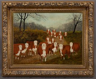 William Forauer "Untitled (Forward facing cows in