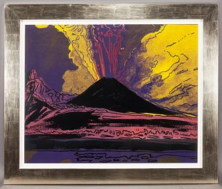 Andy Warhol "Vesuvius" color screenprint, 1985.