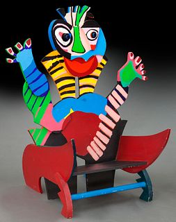 Karel Appel "Chair" painted wood, 1977.
