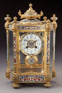 French champleve clock.
