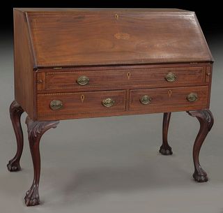 Samuel Clemens Chippendale style inlaid desk