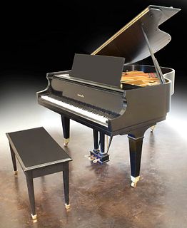Baldwin Model R ebony cased grand piano