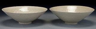 (2) Chinese yingqing style conical bowls,