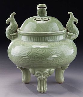 Chinese Republic celadon incense burner