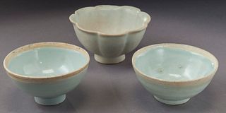 (3) Chinese Song Qingbai porcelain bowls,
