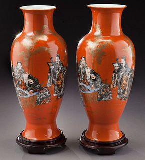 Pr. Chinese Republic famille porcelain vases,