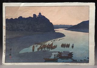 Hiroshi Yoshida "Kisogawa - Kiso River" color