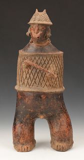 Pre-Columbian Nayarit Pottery Warrior, Ht. 17.5"