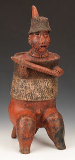 Pre-Columbian Nayarit Pottery Warrior, Ht. 20"
