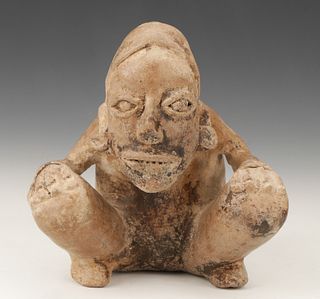 Pre-Columbian Jalisco Pottery Birthing Figure, Ht. 6"