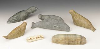 Group of Inuit Carved Stone Animal Figures 