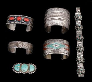Navajo and Mexican Silver Jewelry Group