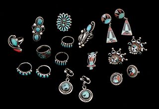 Navajo and Zuni Silver Jewelry Group