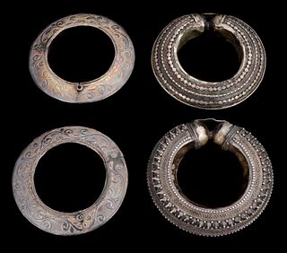 4 Tribal Silver Anklets/Bracelets