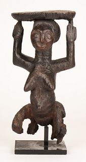 African Hemba Figural Stool, DRC