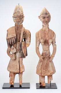 Pair of Antique West African Yoruba Shrine Figures