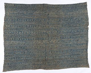 Large Chief's Bamileke Ndop Indigo Cloth, Early 20th C.