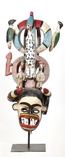 Large African Igbo Mask, Nigeria, Ht. 48"