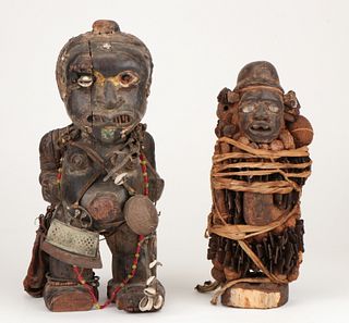 Two African Carved Wood Power Figures