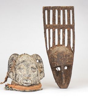 African Bamana Ntomo Mask and Yoruba Mask