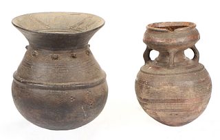 Two African Nupe Pottery Jars