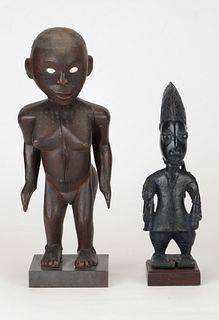 African Congo Figure and a Yoruba Shrine Figure