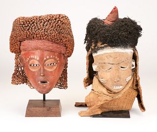 African Chokwe Style Mask and a Pende Mask