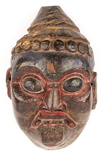 18th/19th C. Ceremonial Hardwood Mask, Terai, Nepal