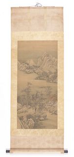 Chinese Scroll of a Mountain Landscape