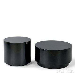 Two Modernist Black Occasional Tables