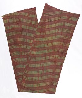 Old Indian Silk Sari with Leheria Patterning