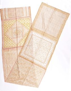 Old Block Printed Silk Sari