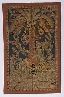 Palampore "Tree of Life" Hanging, India, Late 20th C.