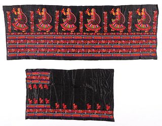 Two Embroidered Textiles, India, Late 20th C.