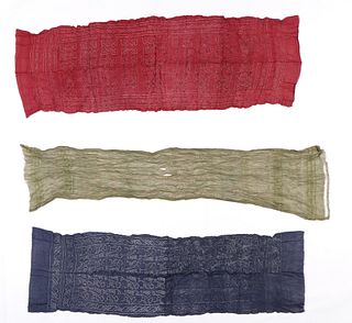 Three Tie Dye Shawls, India, Mid 20th C.