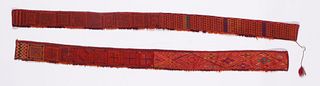 Two Handwoven Cotton Belts, Banjara People, India