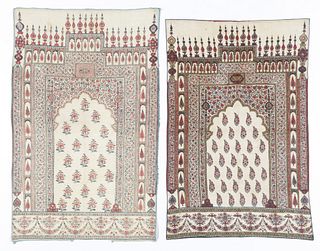 2 Old Persian Block Printed Textiles, Kalamkari