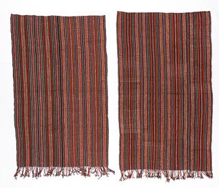2 Antique Tibetan Flat Weave Blankets